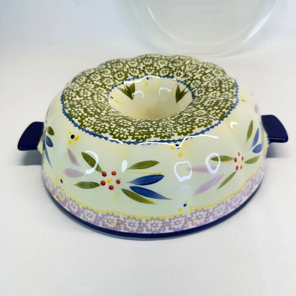 Temp-tations Old World Confetti Bundt Baker Ceramic with Lid